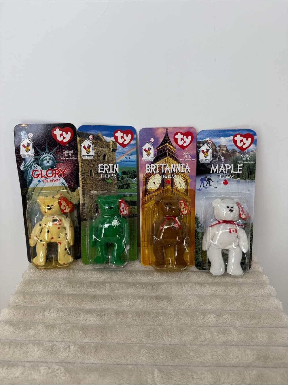 Vtg 1997 Ty Teenie Beanie Babies McDonalds Limited Edition mini bears set of (4)